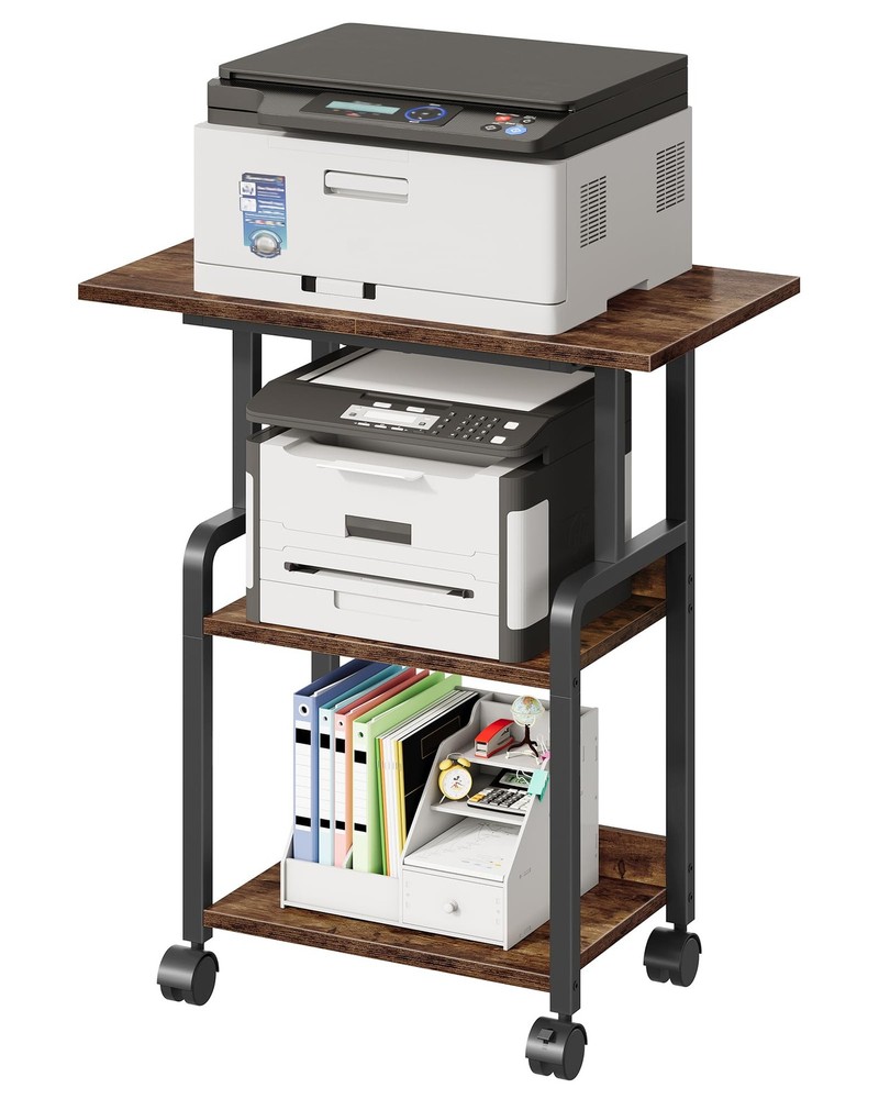 23.6-inch 3-Tier Printer Stand with Storage for Home Office