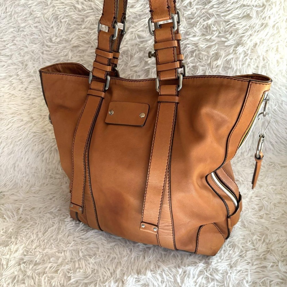 Chloe Vintage Brown Leather 2-Way Tote Bag with Double Handles Fits A4