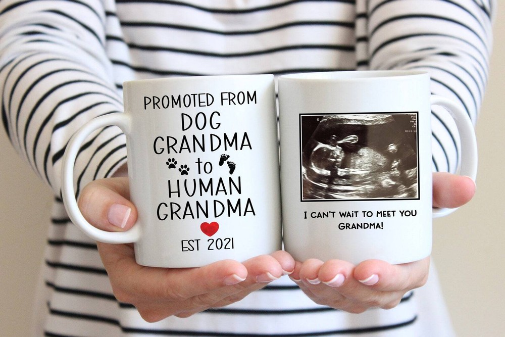 Dog Grandma To Human Grandma Ultrasound Mug Personalized Grandma Baby Shower