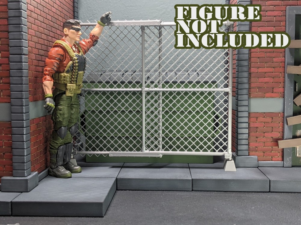 1/12 Scale Chain Link Fence/Gate- Display prop for 6