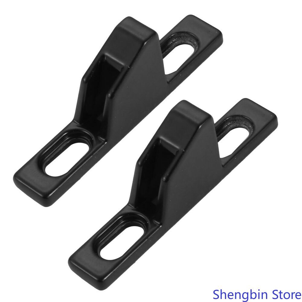 55mmx9mmx19mm Zinc Alloy Sliding Door Window Lock Keeper Black 2pcs j9x4