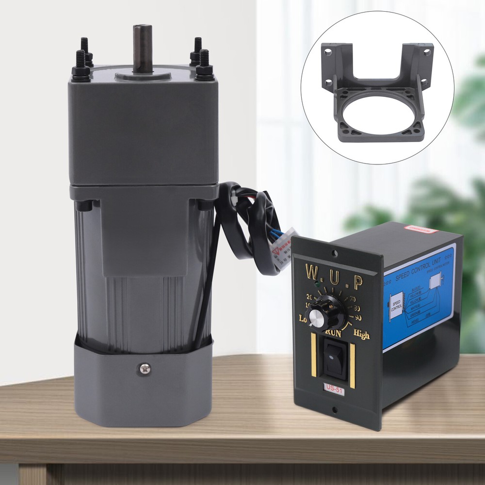 Reductor de motorreductor de motorreductor de velocidad ajustable de engranaje 90W 20K con regulador + soporte