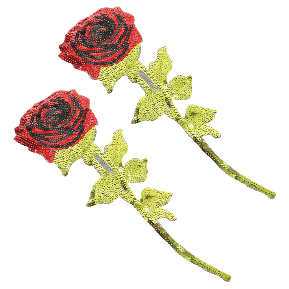 2pcs Applique Motif Rose Iron On Sew On Embroidery Applique Iron On Appliques