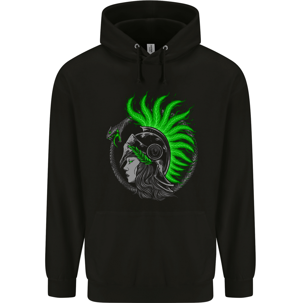 Athena Warrior With a Snake Greek Mythology Mens 80% Cotton Hoodie