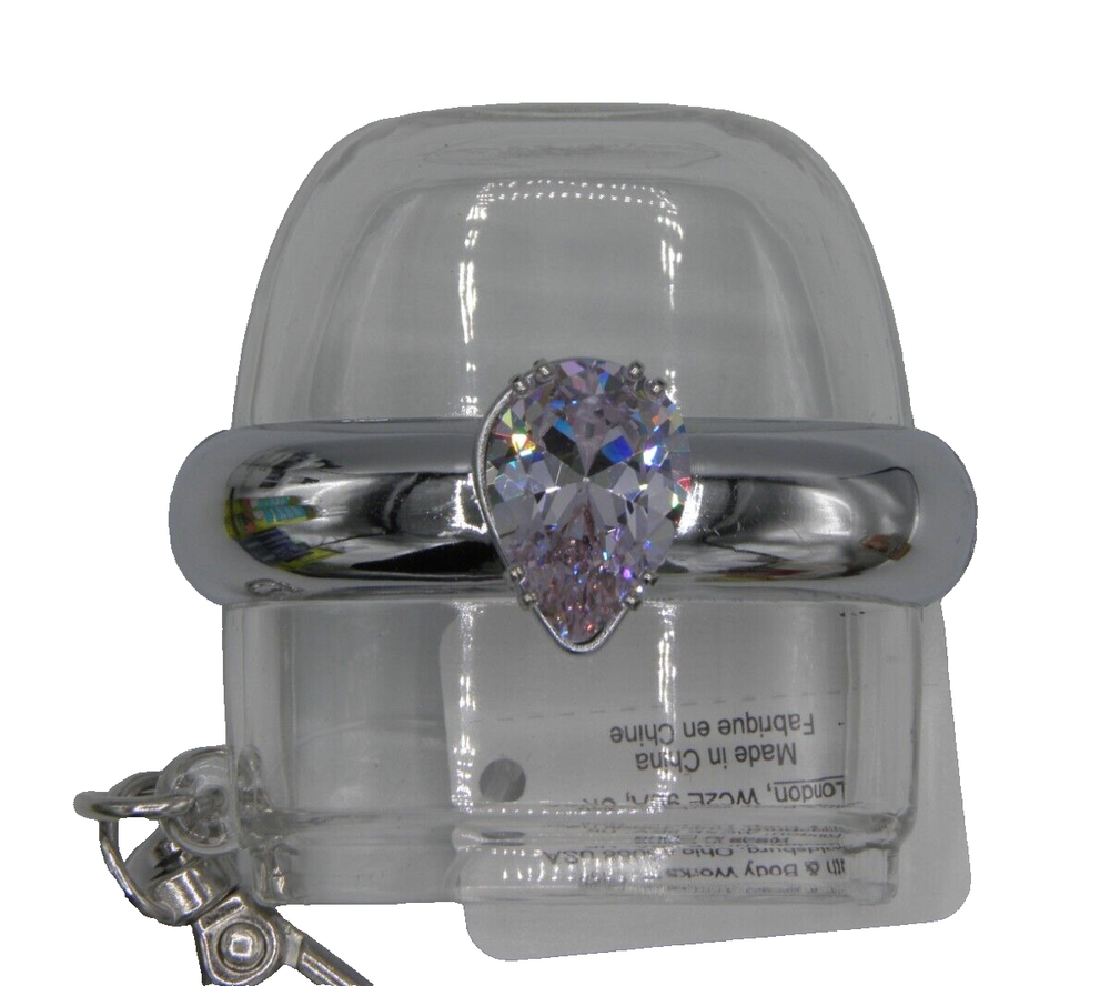 Bath & Body Works PEAR Diamond  Ring POCKETBAC Gel Holder SILVER NEW