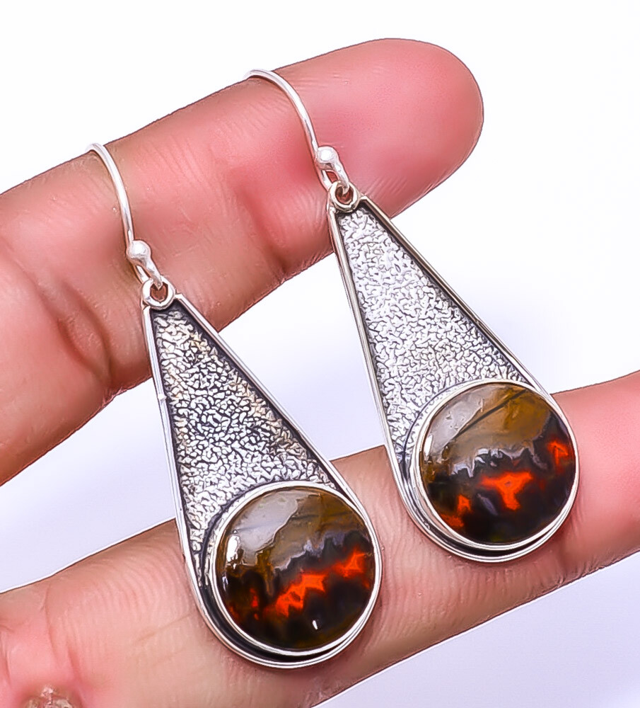 Seam Agate - Morocco Designer Handmade 925 Sterling Silver Earring 1.95