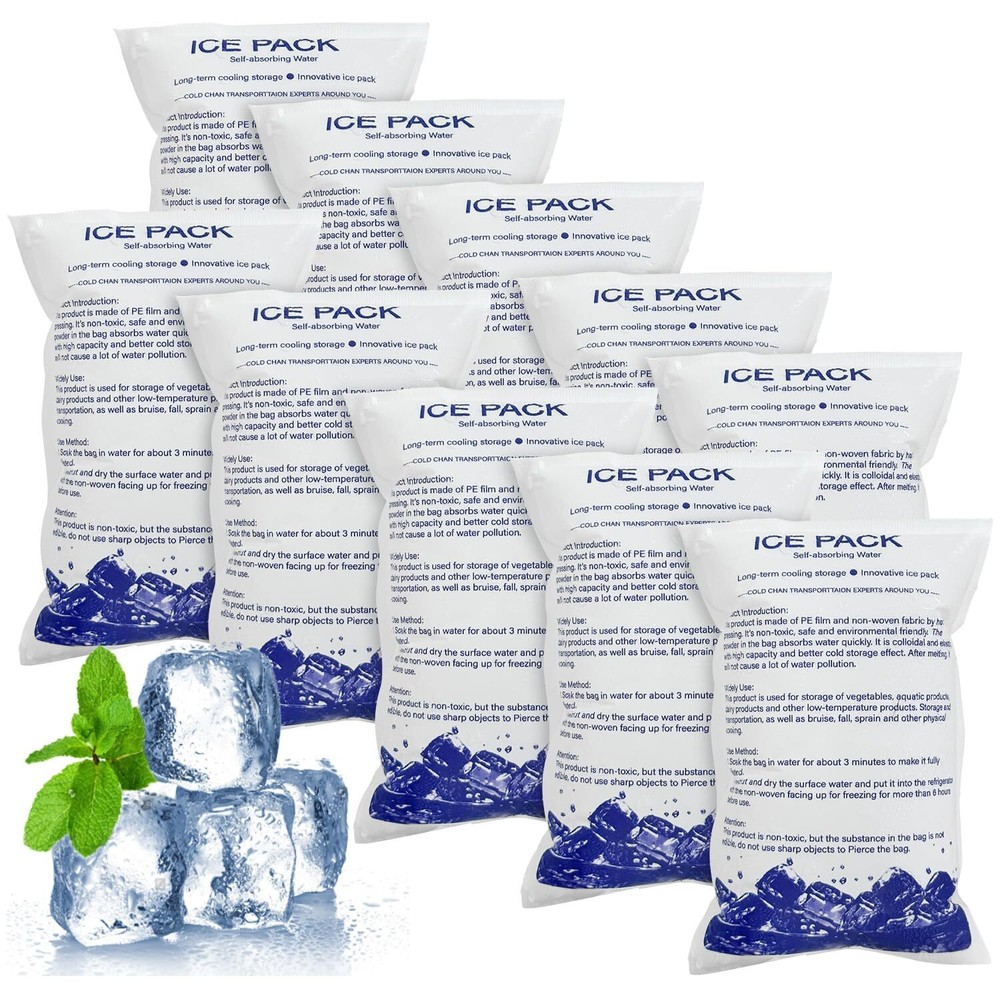 2024 Ice Packs for Cooler with Proprietary Cooling Gel Mixture, 10 Pack Long ...