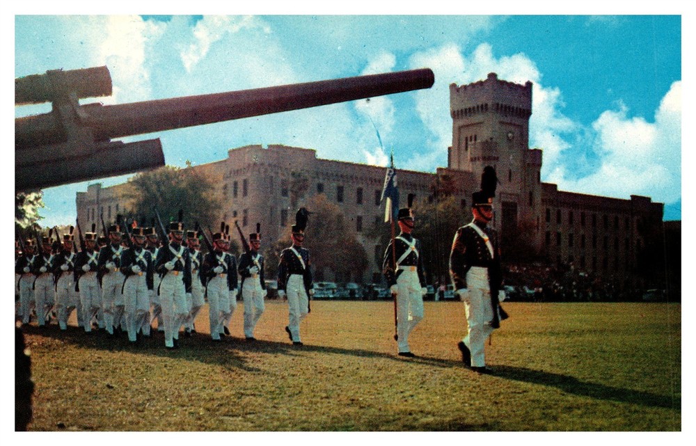 The Citadel Military College Recruits Marching Charleston SC Postcard AF12