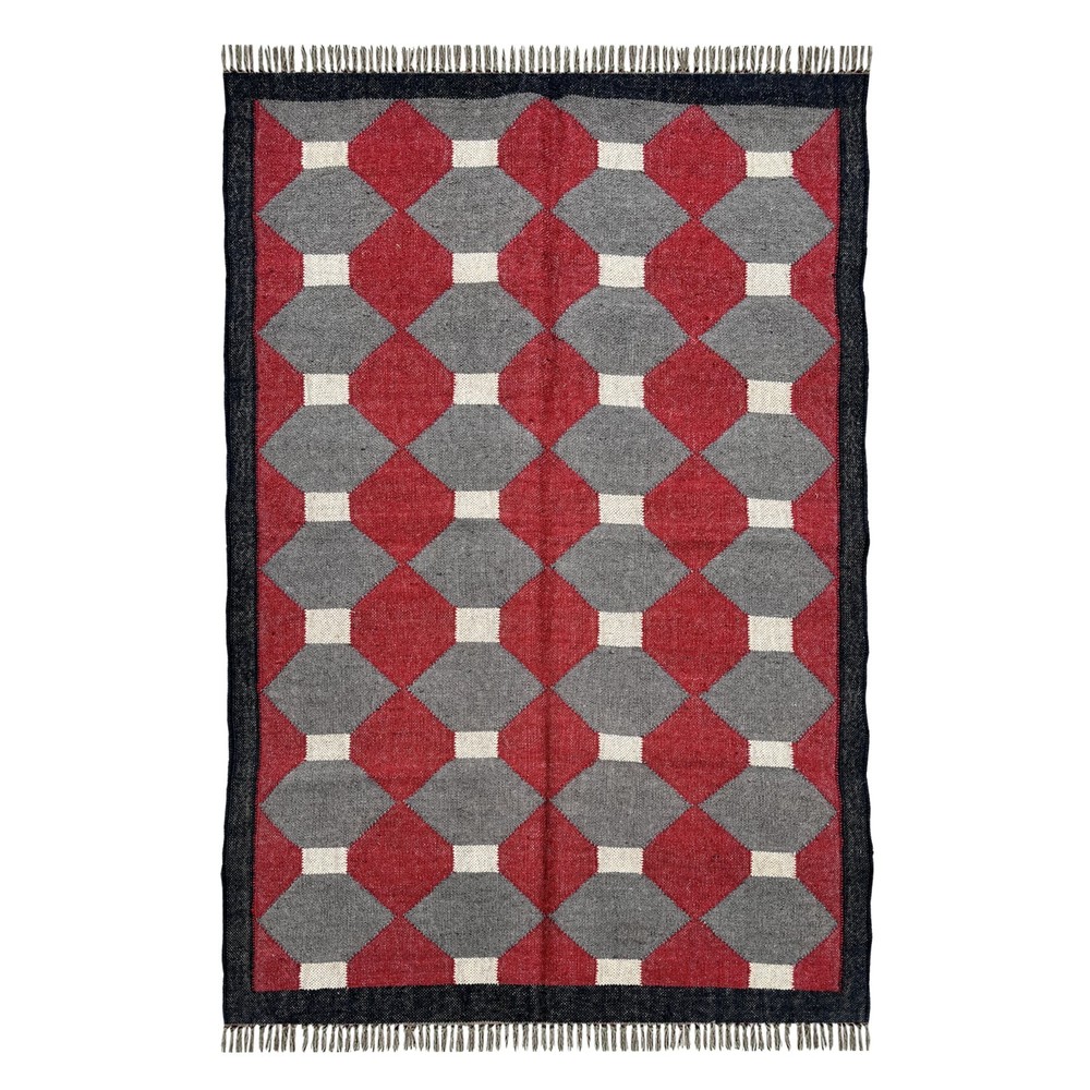 Cozy 4x6 ft Handmade Wool Jute Rug for Bedroom or Living Room