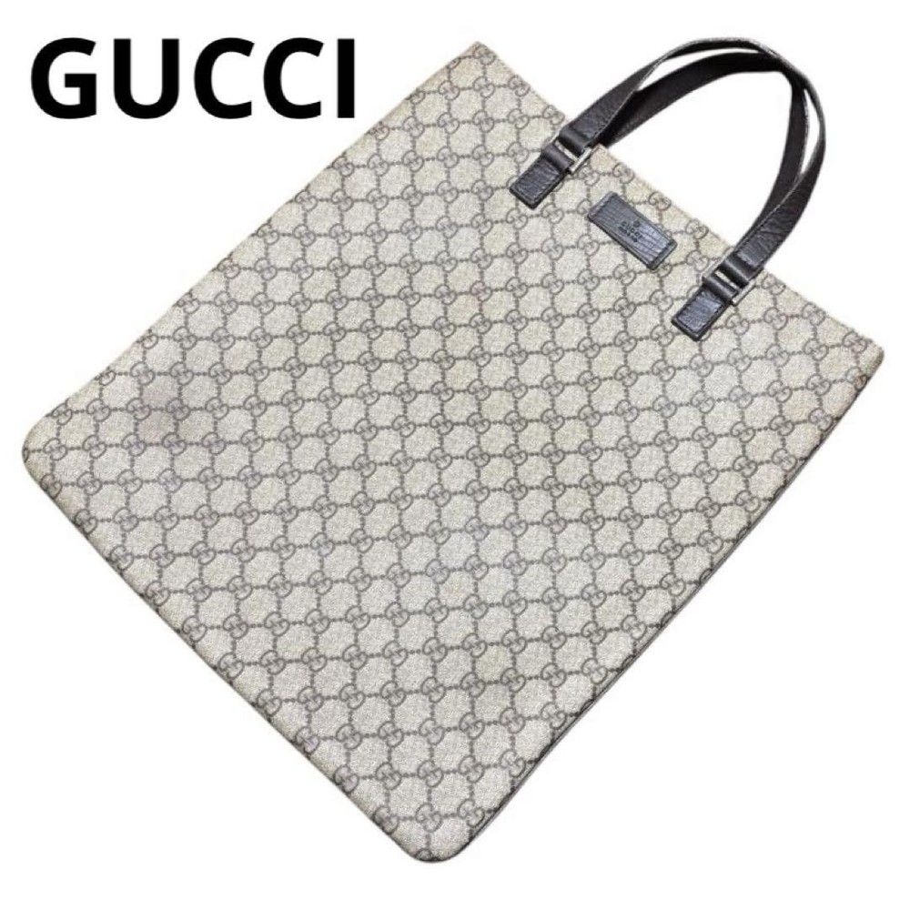 Gucci GG Supreme Tote Bag in Beige PVC Canvas Luxury Handbag New
