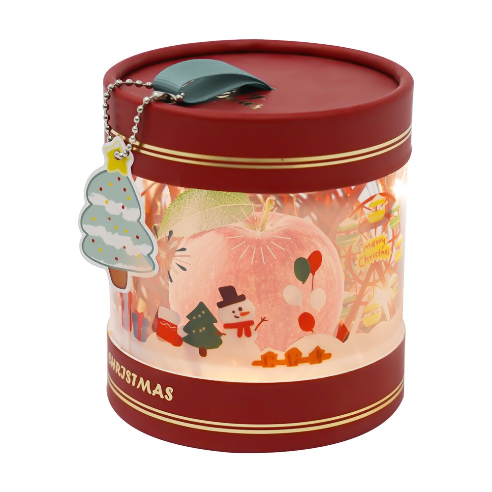 10PCS Festive Christmas Candy & Apple Gift Box Set with Ambient Light