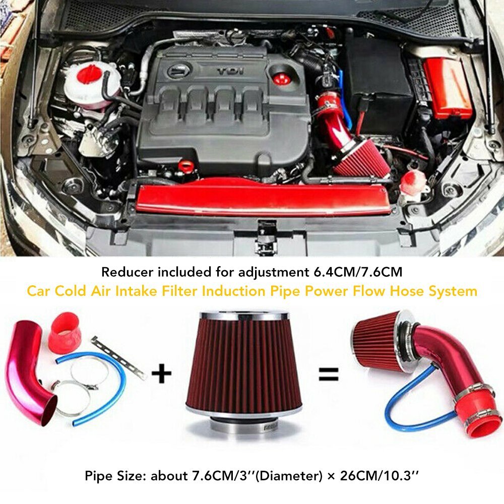 Cold Air Intake Filter Induction Kit Pipe Power Flow Hose Car System Accessories