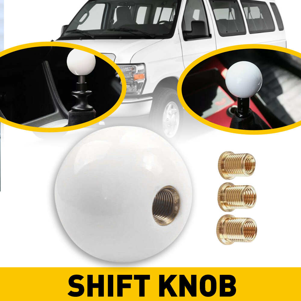 Acrylic White Round Ball Universal Shift Knob Handle Shifter Manual Transmission