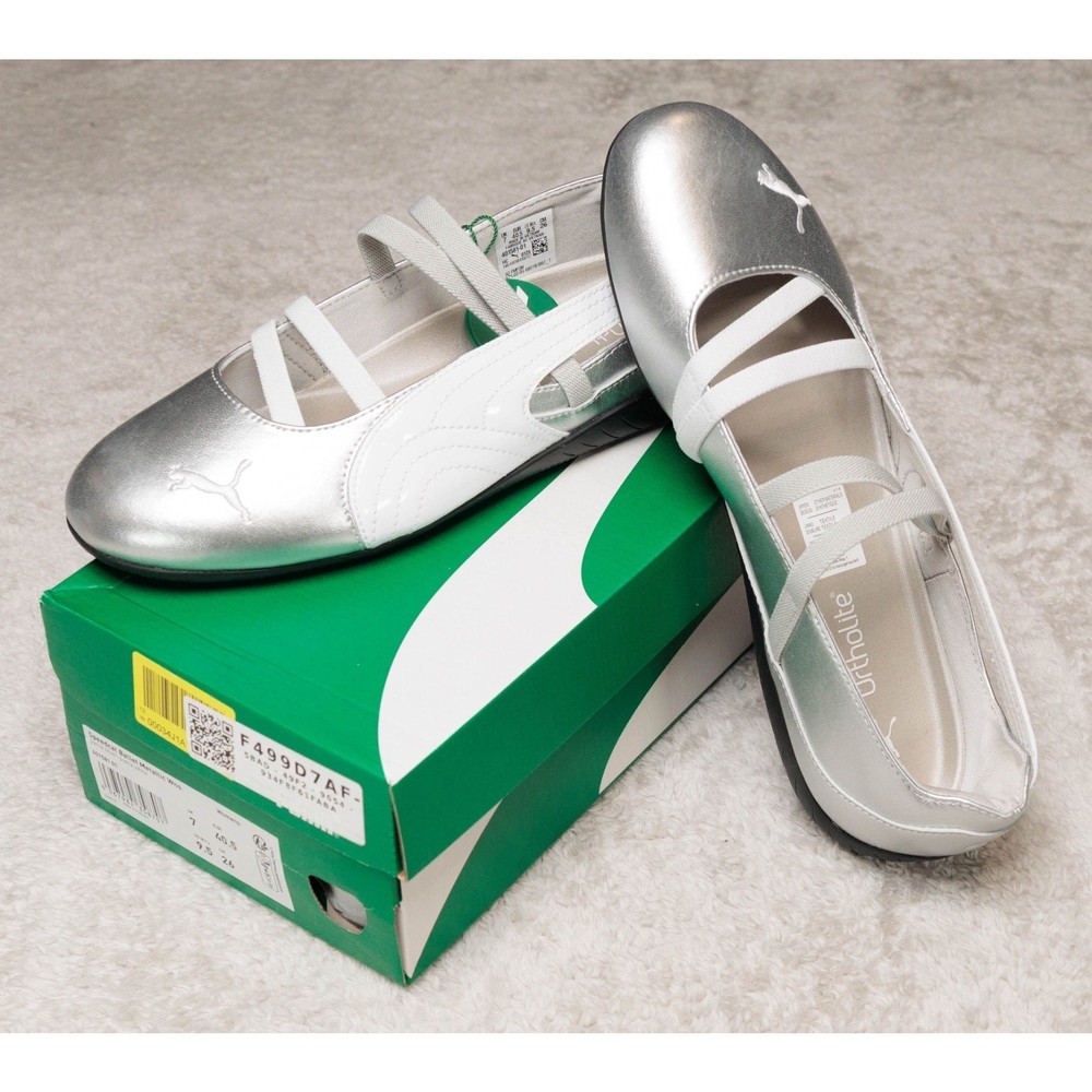 Puma Speedcat Ballet Silver White Sneakerina Womens Size 9.5 401581-01 NWB