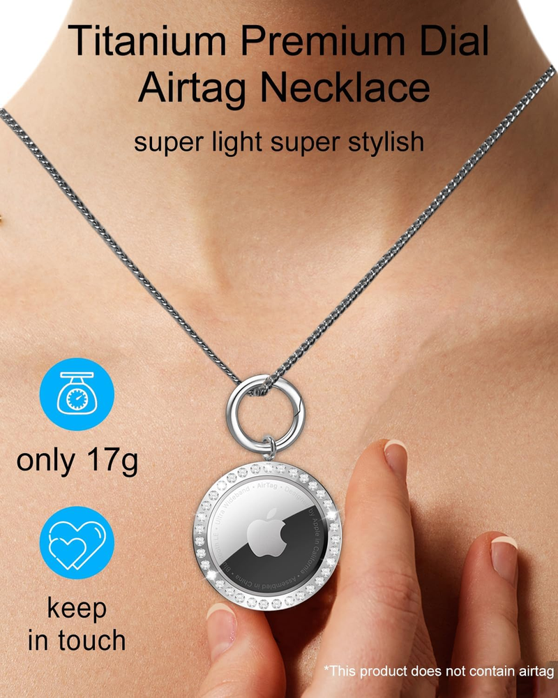 Adjustable Alloy Chain Necklace for Airtag to Track Kids,Pets,Elders-75cm/29.5