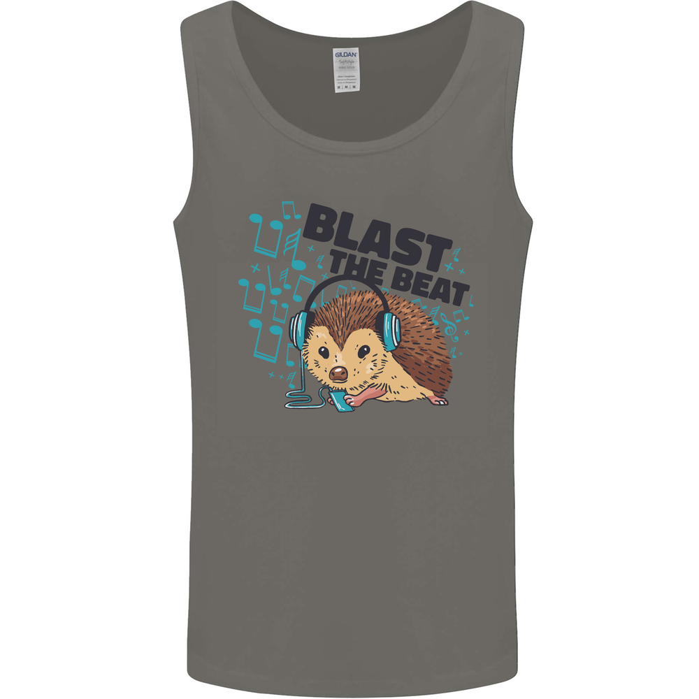 A Music DJ Hedgehog Headphones Dance Mens Vest Tank Top
