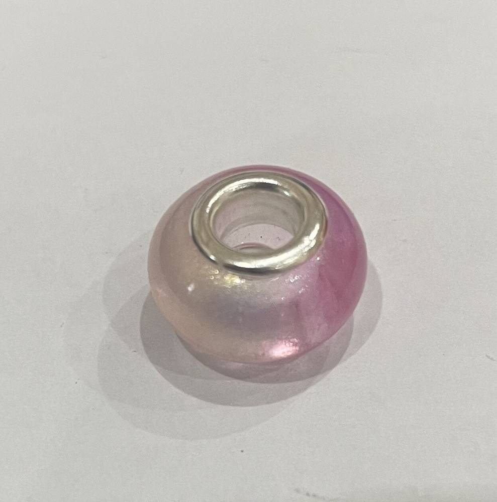 Pastel Pink Pandora-Style Mother’s Day Alloy Spacer Bead Charm-image