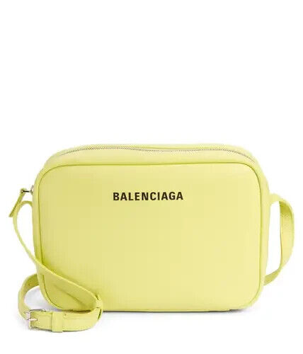 Balenciaga Medium Everyday Calfskin Leather Camera Bag Lime/Black