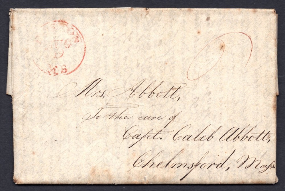 US 1824 SUPERBLY WRITTEN 3-PAGE STAMPLESS LETTER FROM PHEBE DROISE TO MRS. CALEB
