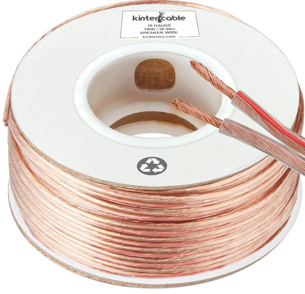 Cable 100Ft 16-Gauge Audio Stereo Speaker Wire Cable, 100 Feet, 30.48 Meters, 2