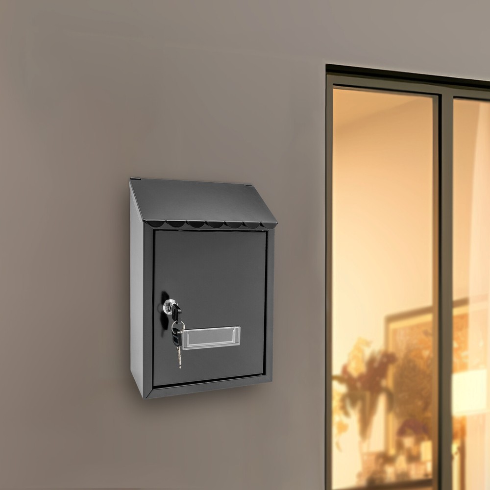 Large Lockable Wall Mount Mailbox for Outdoor Home or Office Use