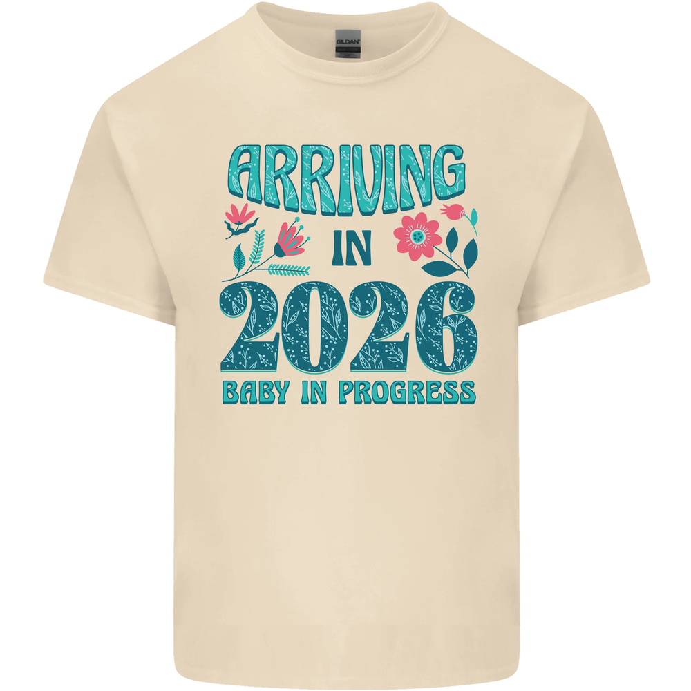 Arriving 2026 New Baby Pregnancy Pregnant Mens Cotton T-Shirt Tee Top