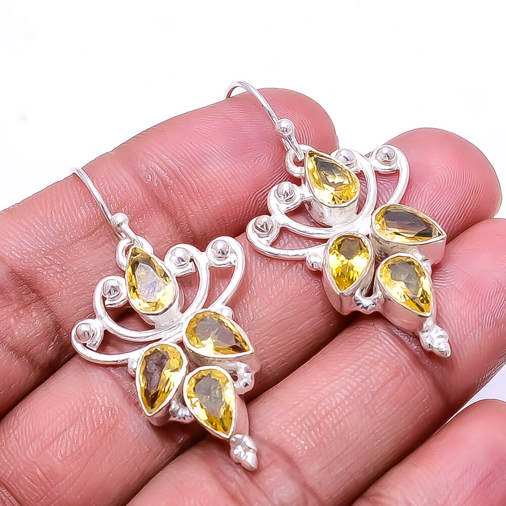 Citrine Multi-Collet 925 Sterling Silver 1.95