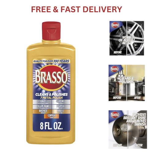 Brasso Multi-Purpose Metal Polish 8 oz for Shine and Protection