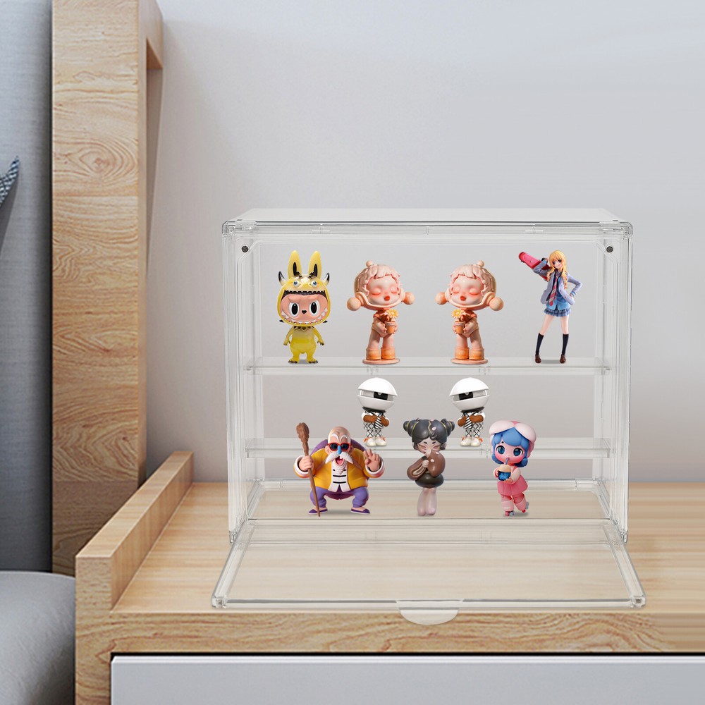 Kitchen Countertop 2 Tier Clear Case Bread Box Display Shelf Storage Container