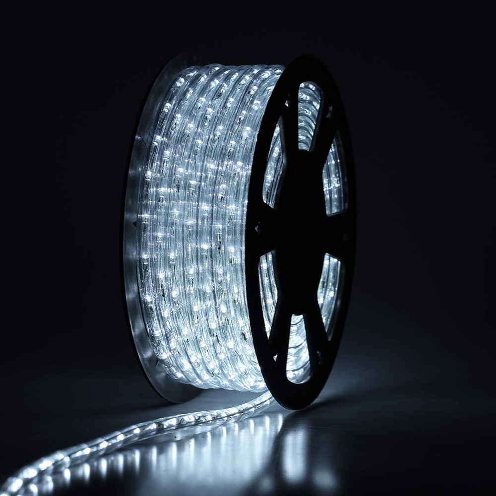 100Ft LED Rope Lights, Cuttable Connectable Outdoor String Lights Waterproof ...
