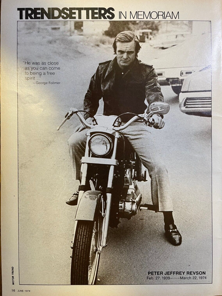 Vintage 1974 Peter Revson Race Car Driver Magazine Illustration