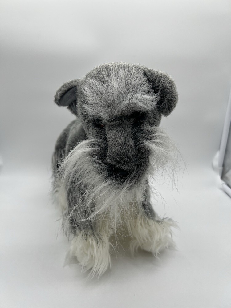 Douglas Cuddle Toy “ Schnauzer” Dog Plush Sitting 10”