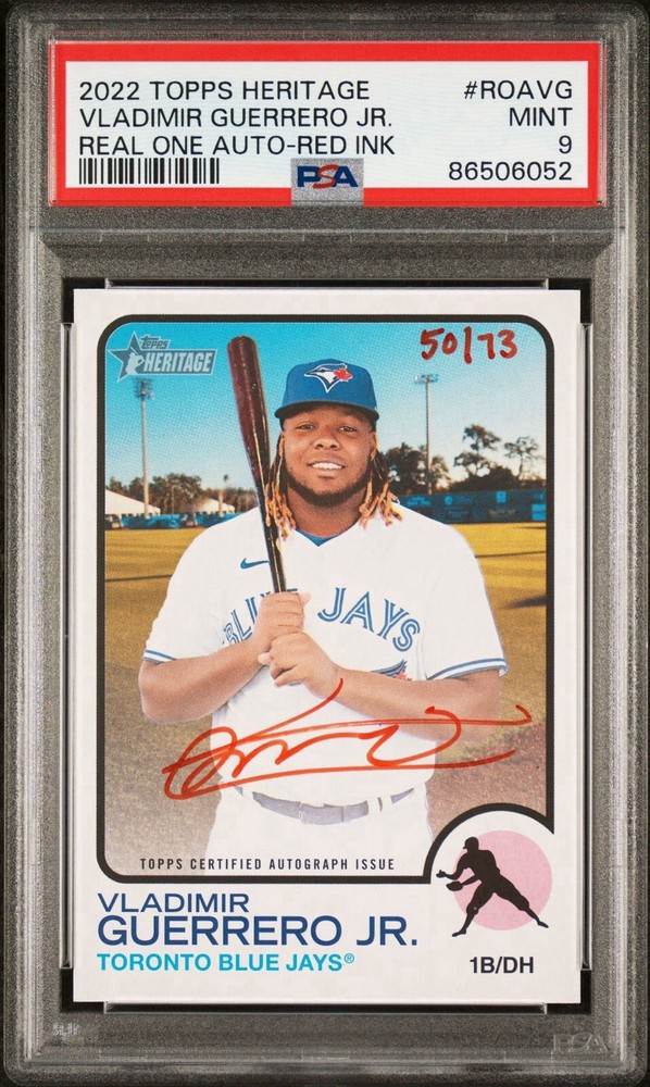 2022 Topps Heritage - Real One Auto Red Ink #ROA-VG Vladimir Guerrero Jr. /73