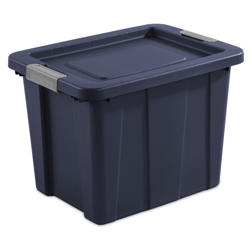 Sterilite 18-Gallon Dark Indigo Latching Storage Tote with Secure Lid  