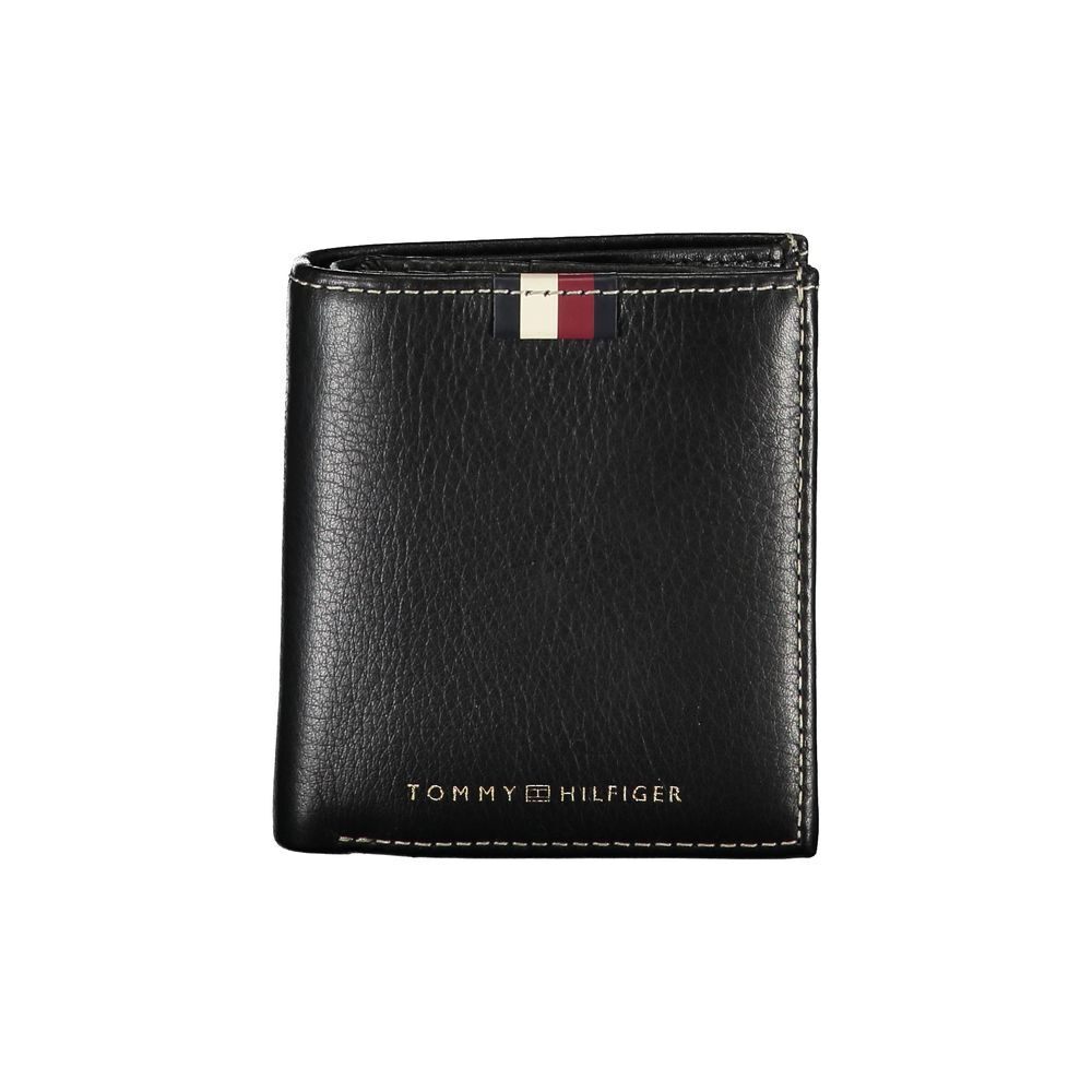 Tommy Hilfiger Mens Black Leather Bifold Wallet