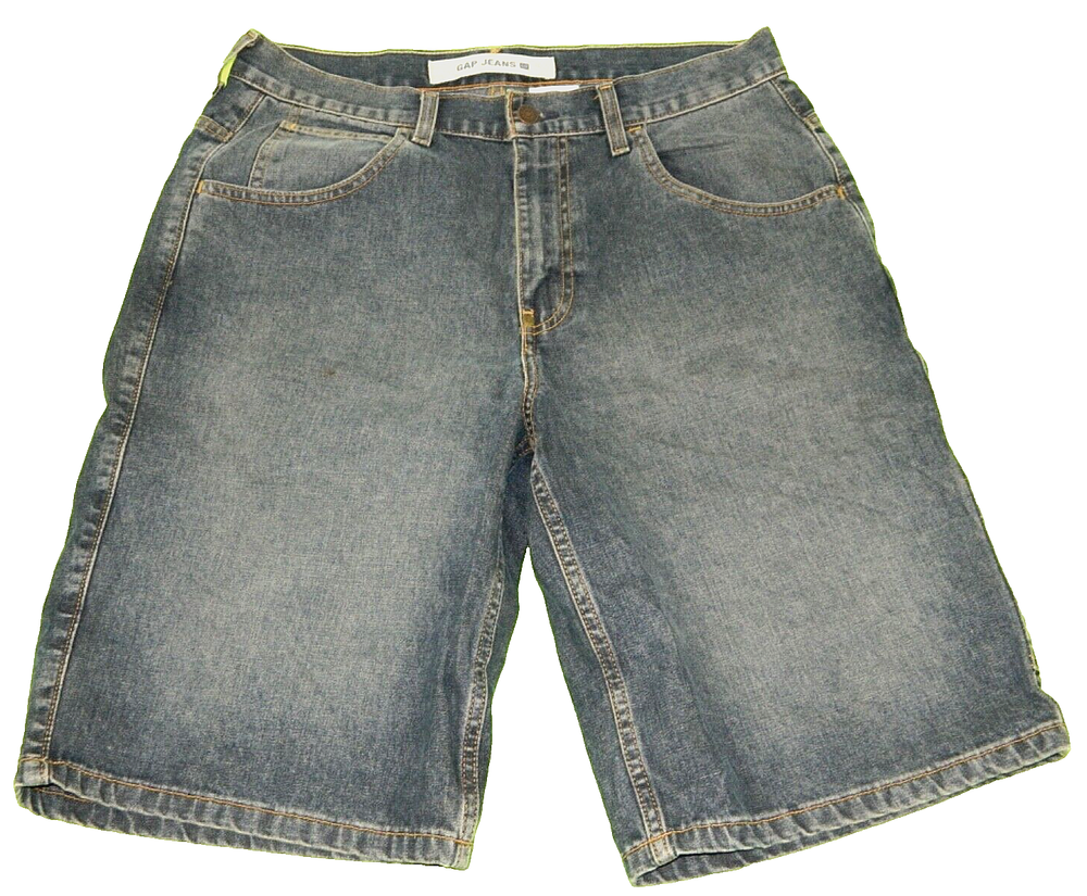 Men's Jean Shorts GAP Loose Carpenter Blue Tag & measured Size 33 Vintage