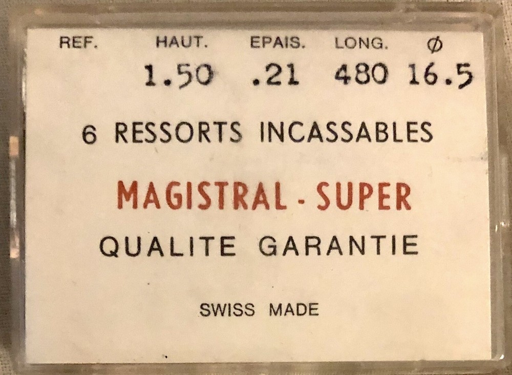 1 Mainspring 1.50x.21 Ø16.5 Watch Spring 480/150 LL 48