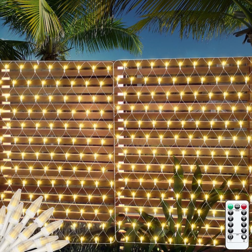 5FTx5FT 100LED Battery-Powered Outdoor Net Lights for Decor