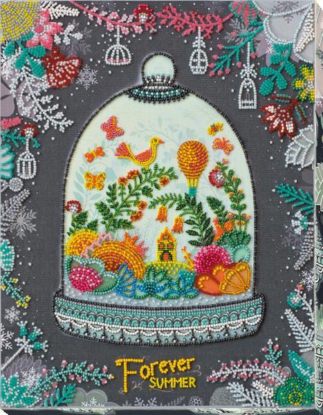 Bead embroidery kit Summer Forever needlework kit Art canvas beadwork pattern