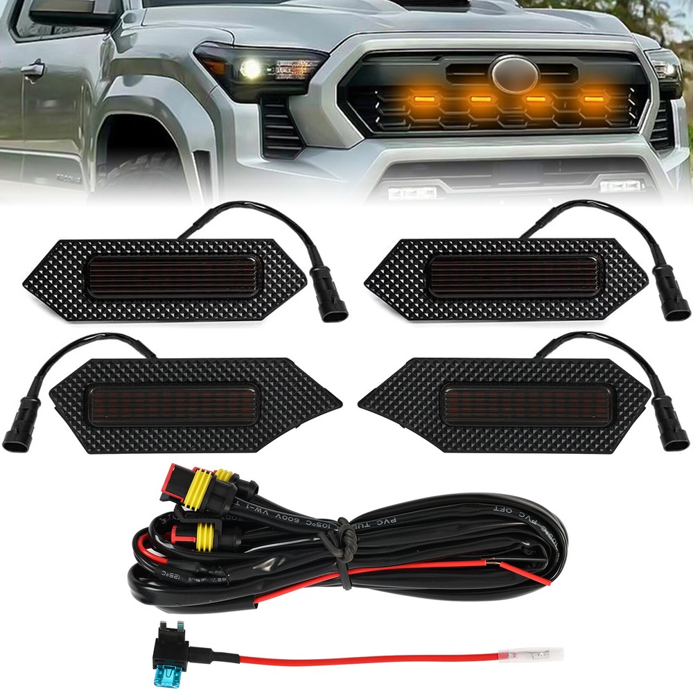 4 PCS FRONT BUMPER LED GRILLE / RAPTOR LIGHTS KIT FOR TOYOTA TACOMA TRD 2024.