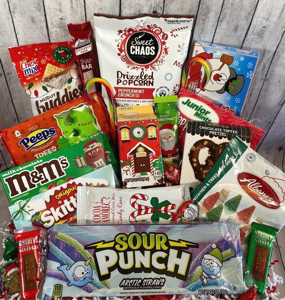 HOLIDAY CHRISTMAS CANDY GIFT BOX, HOLIDAY SNACK BASKET, GIFT FOR FAMILY, KIDS
