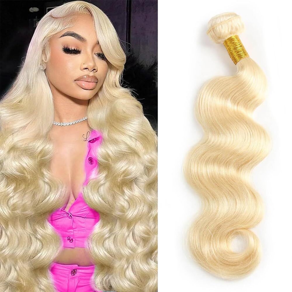 613 Blonde Human Hair Body Wave Bundles Brazilian Virgin Remy Hair 1 Bundle 12