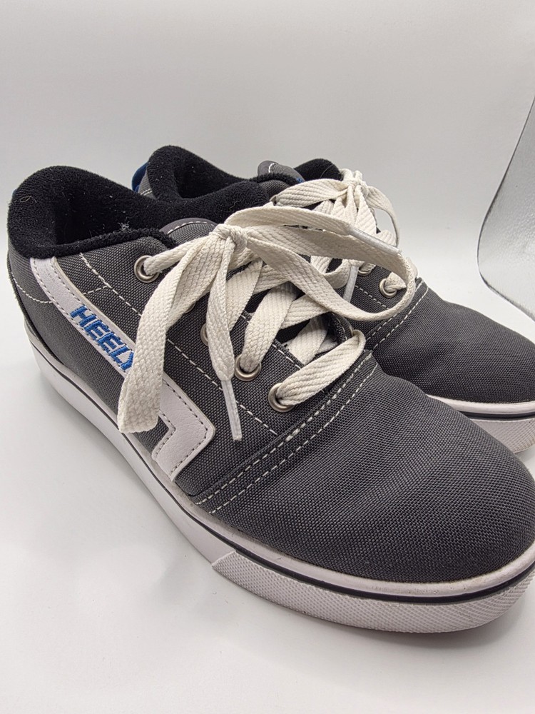 Heelys Youth Skate Shoes Canvas Lace Up Gray/White Size YTH 4