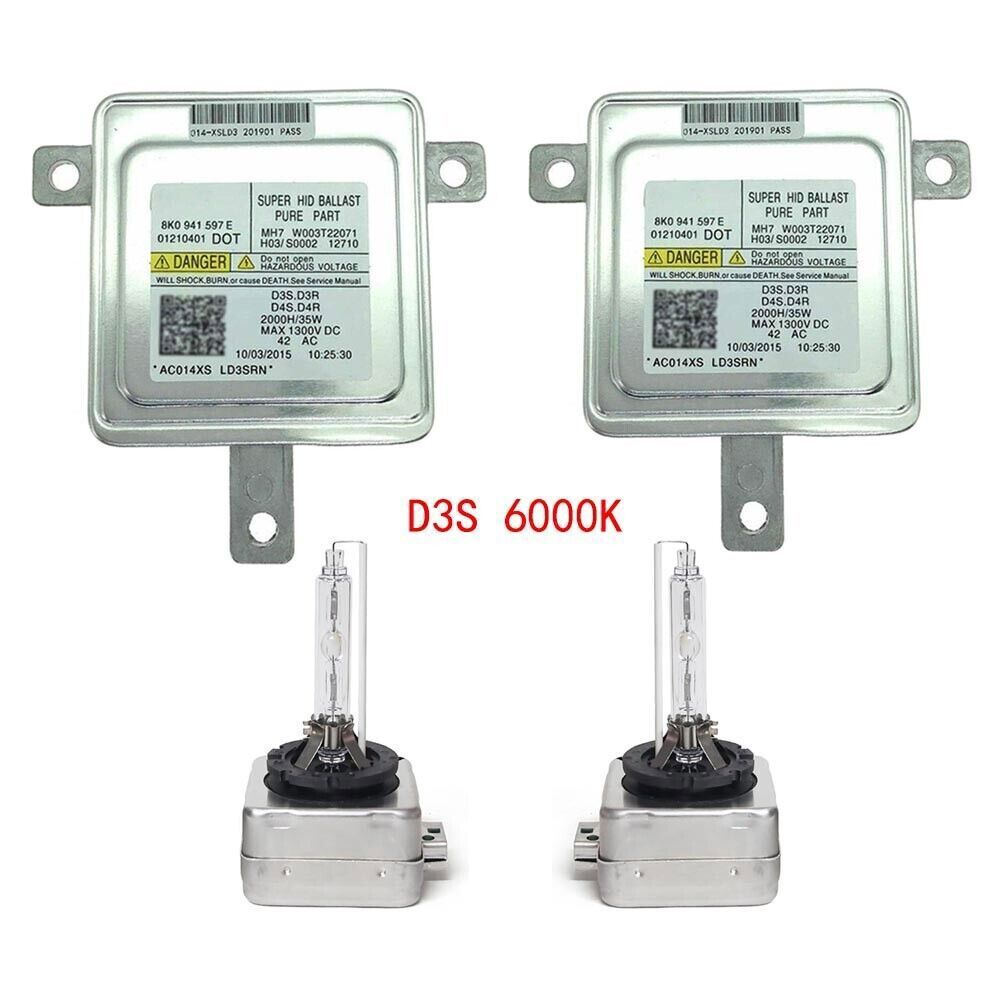 2* 8K0.941.597E For Audi VW Xenon Ballast & HID D3S Bulb Control Unit Module US