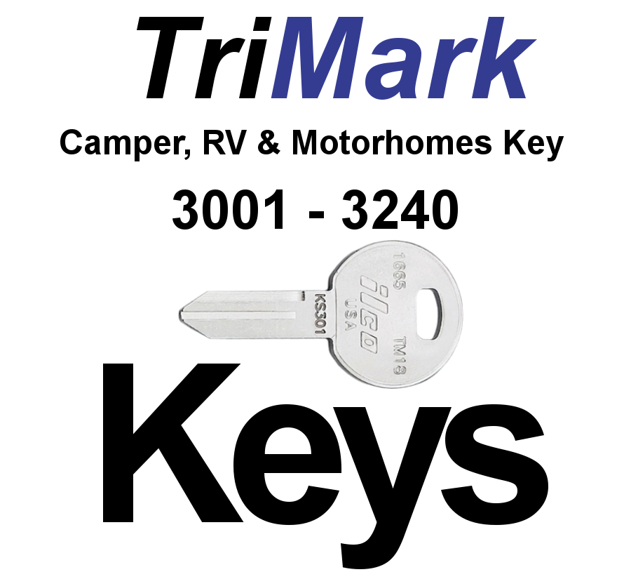 Trimark RV Camper Motorhome Keys Cut to Code Series 3001-3240