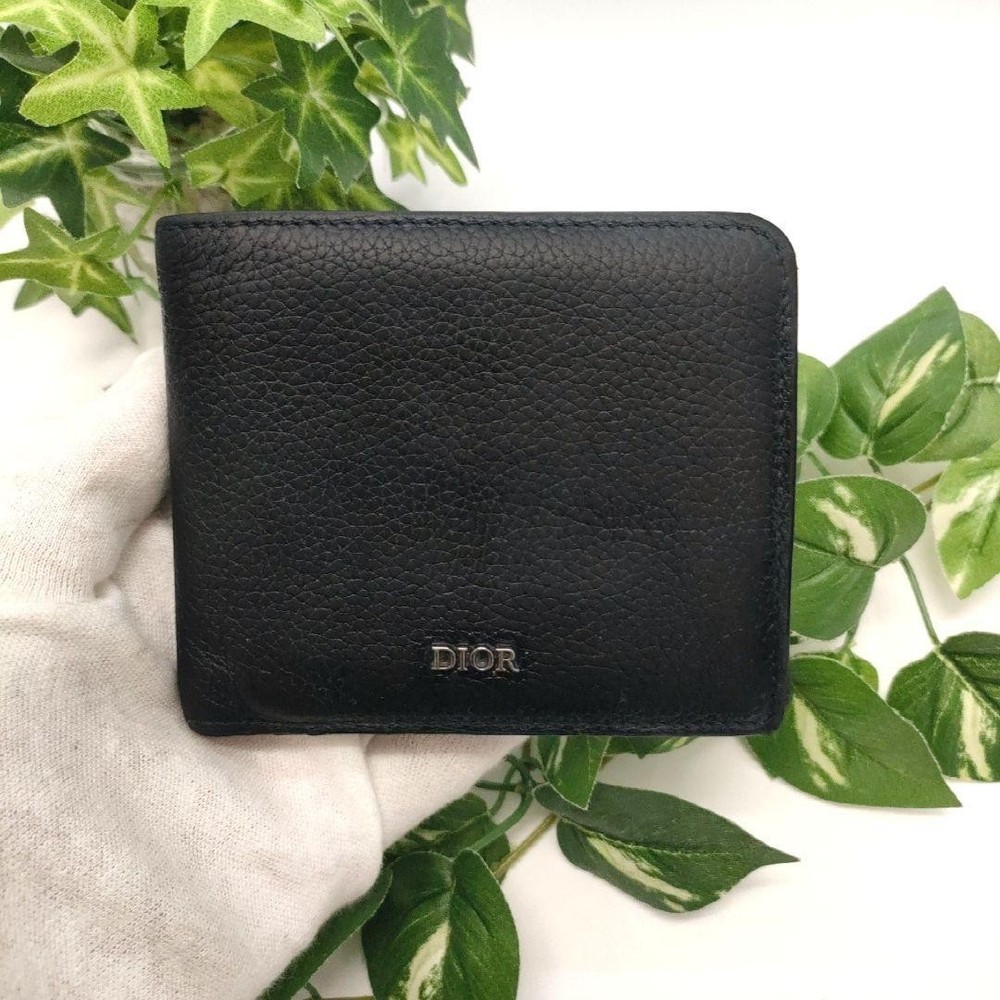 Dior Black Logo Bifold Wallet Classic Card Holder for Men