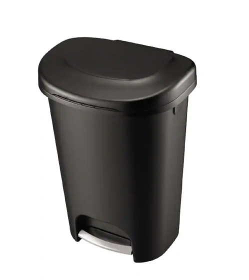 [Flash sale] 13 Gal. Black Step-On Trash Can-image
