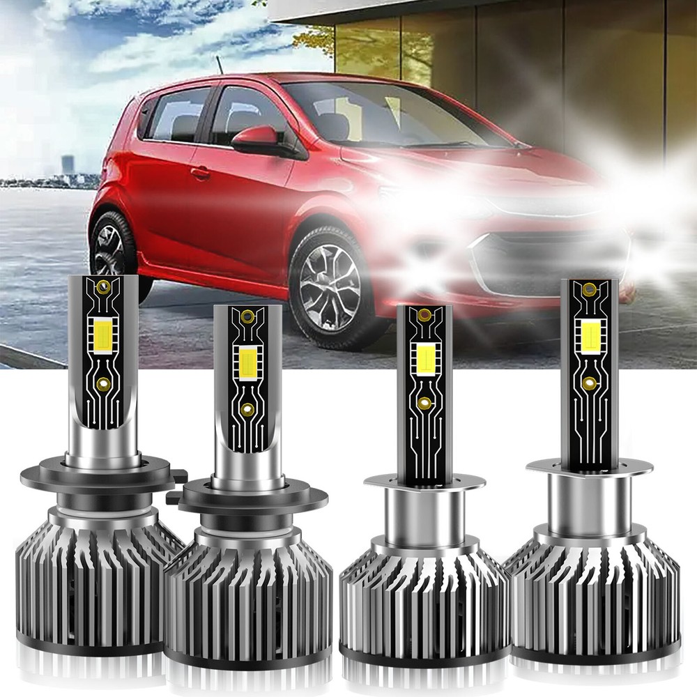 For Chevrolet Optra 2004-2007 4x H1 H7 LED Headlight Hi Low Beam Bright Bulbs
