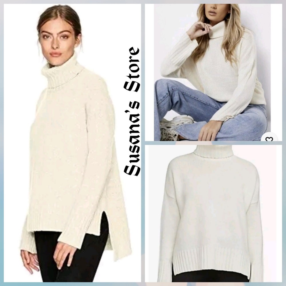 NWT BCBG MAXAZRIA SIZE L STAFFE TURTTLE NECK HIGH/LOW SWEATER MSRP $248