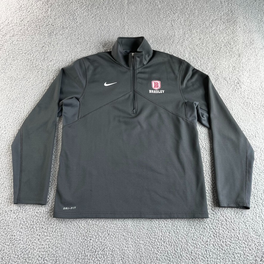NEW Nike Sweater Mens Medium Gray Pullover Sweatshirt Dri-Fit 1/2 Zip Sports